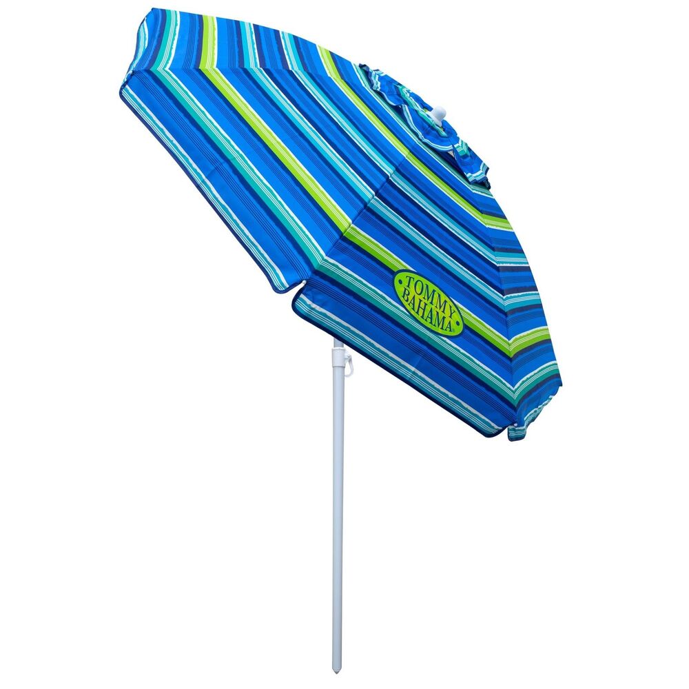 Tommy Bahama 6' Beach Umbrella UPF 50+ Tilt Wind Vent Carry Bag Blue Green